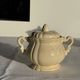 Cream teapot and its sugar bowl Sarreguemines France