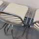 Set of 4 vintage Italian Gastone Rinaldi style chairs in chrome metal