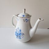 Blue floral teapot in fine bohemian porcelain signed TK Thun