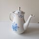 Blue floral teapot in fine bohemian porcelain signed TK Thun