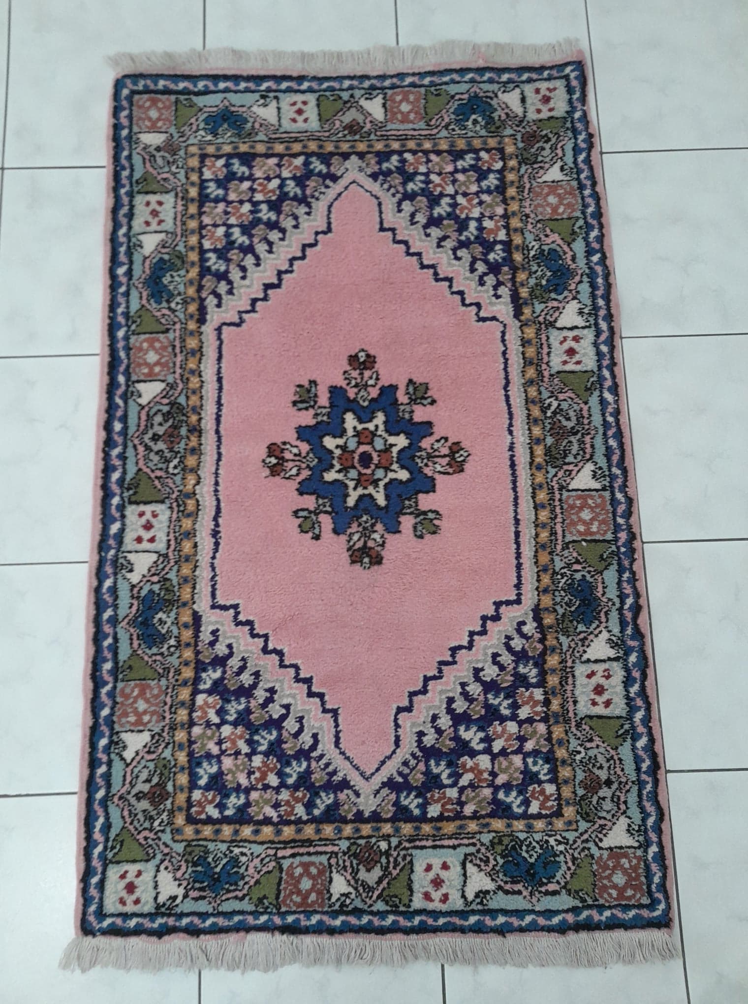 Set of 2 Berber carpets handmade bed descents