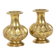 Pair of Brass Vases, Geometric Design, 15 cm