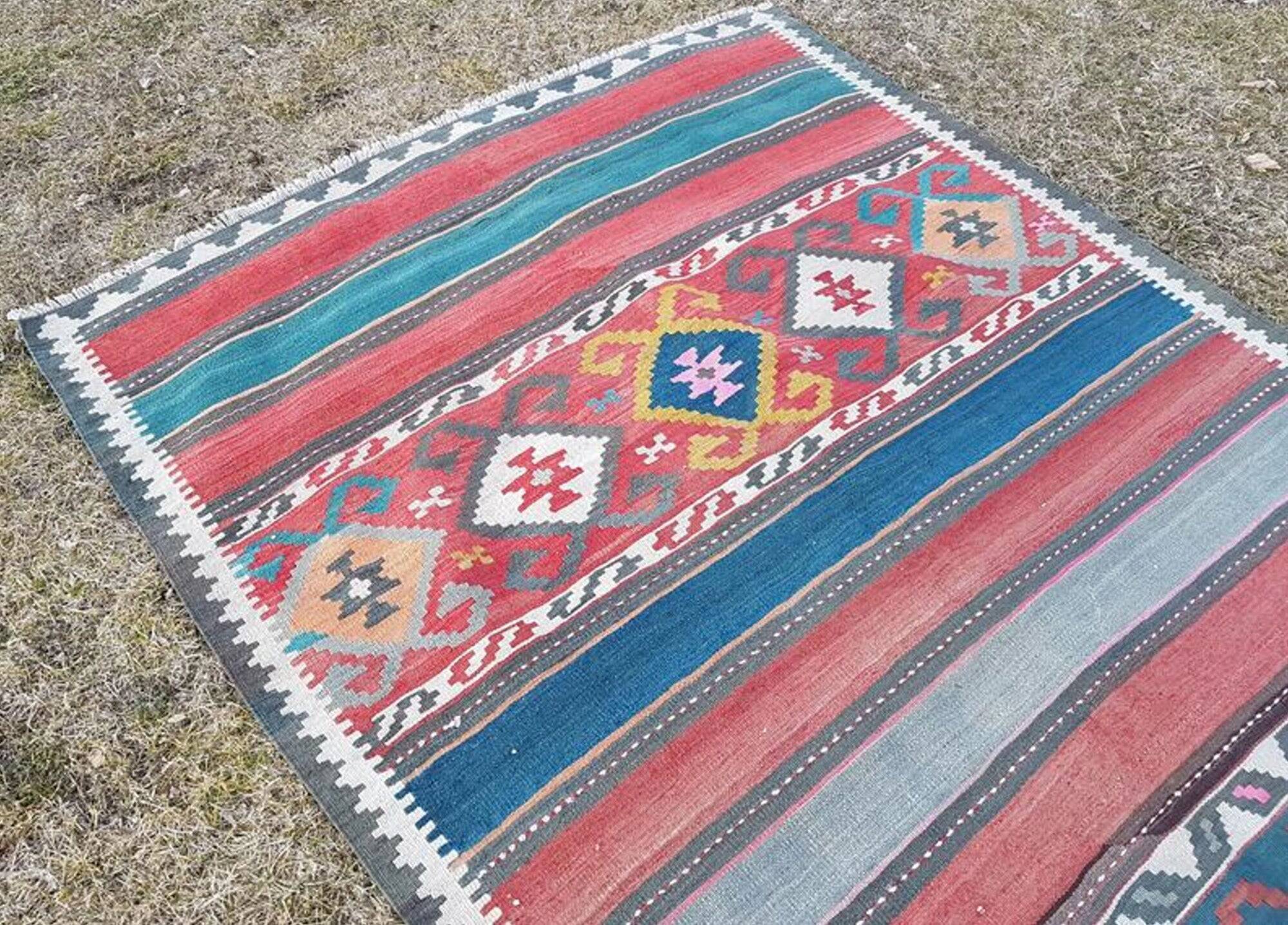 Vintage Turkish hallway rug 154x347 cm