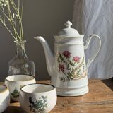 Teapot with stylized pink flower patterns brand Made in Korea H23