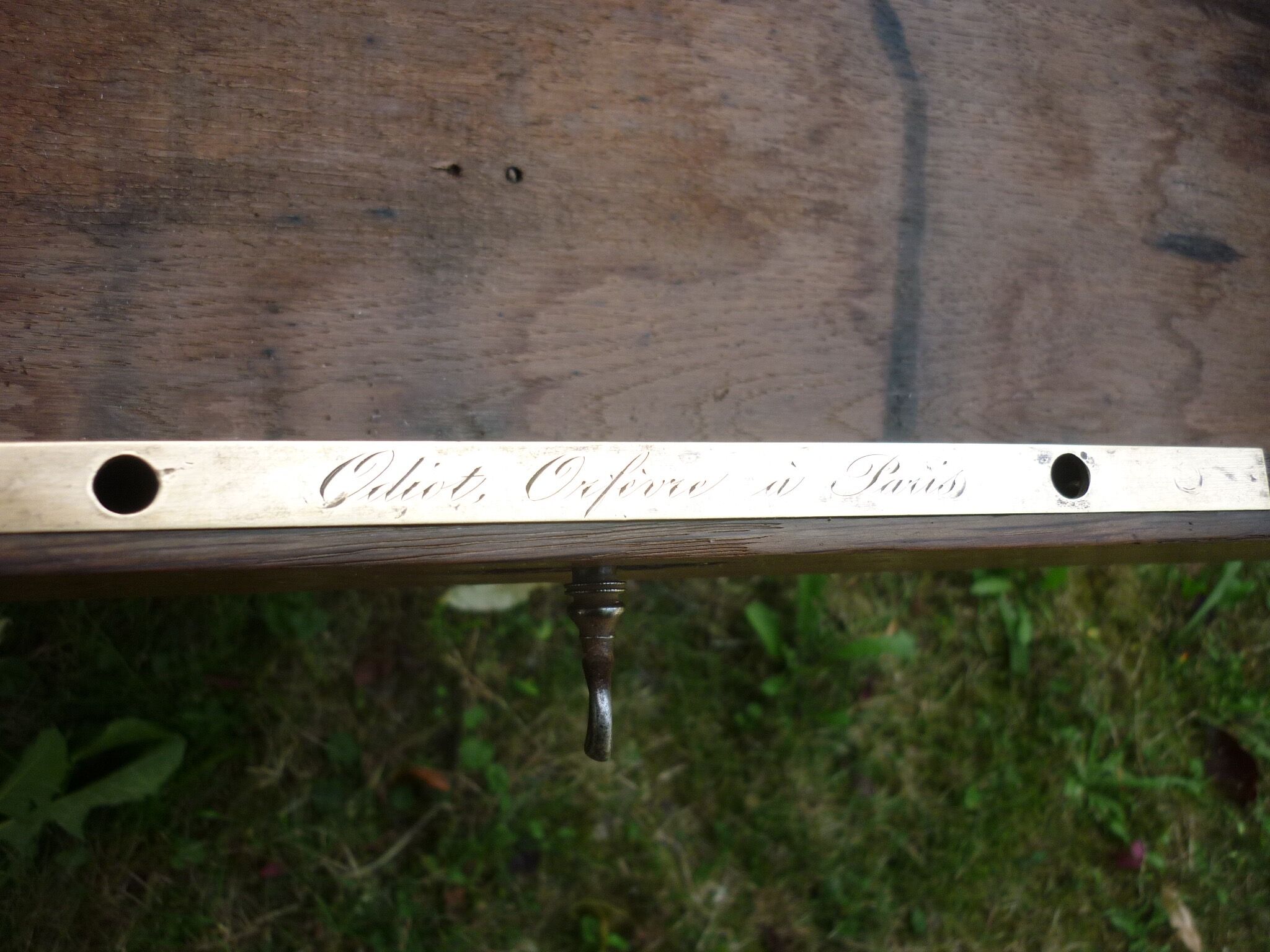 Trunk wooden chest "Odiot Goldsmith in Paris" XIX century