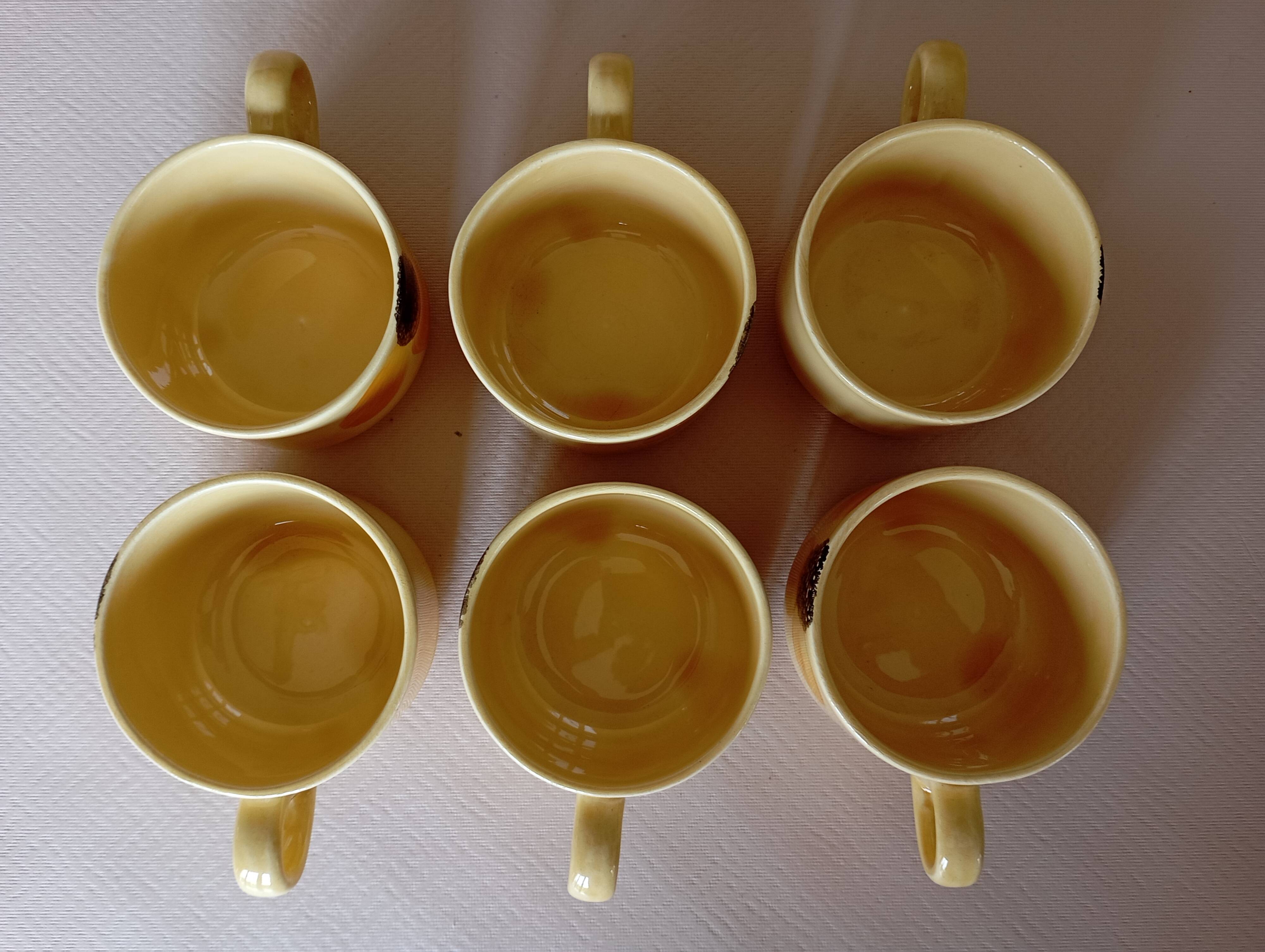 6 Gien "Sun" coffee cups