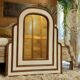 Miroir monumental Hollywood Regency tropical en canne de bambou, atr