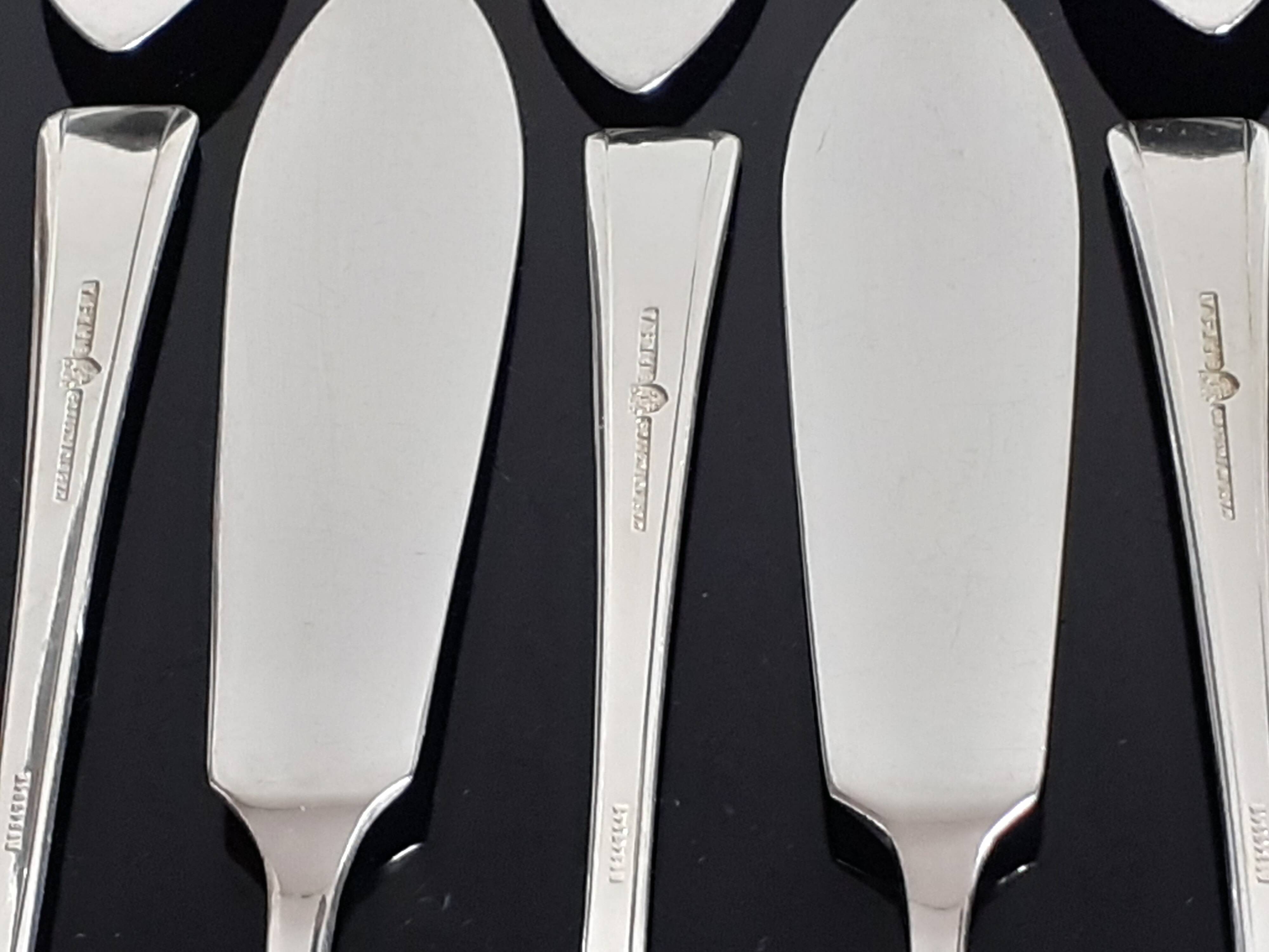 Set of 12 silver plated fish knives and 12 forks