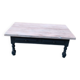 Solid wood coffee table with limed top