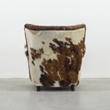 Fauteuil art déco en peau de vache