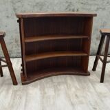 Bar and 2 brutalist stools in massive elm circa 1960