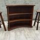 Bar and 2 brutalist stools in massive elm circa 1960