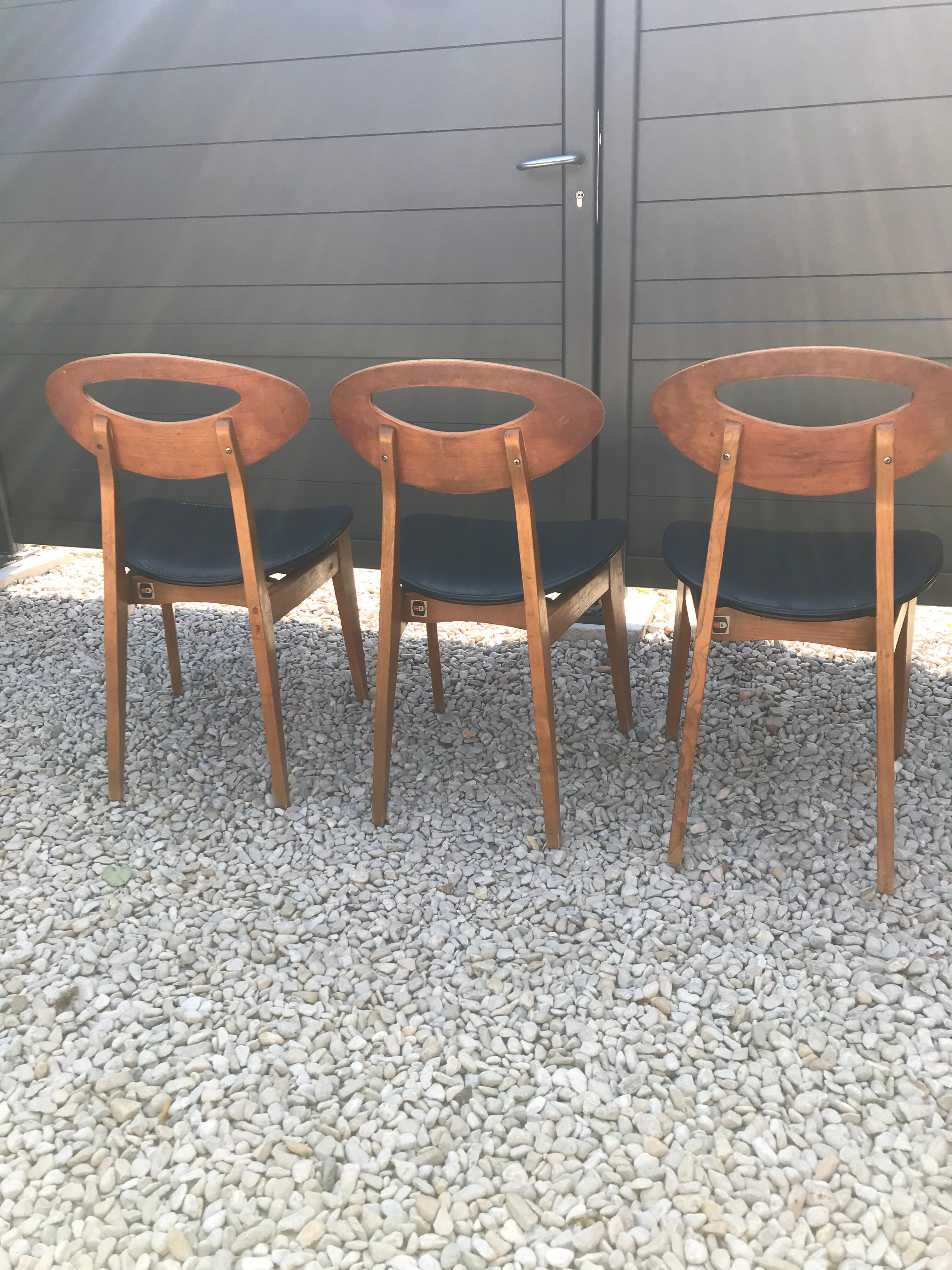 Set of 3 Roger Landault chairs for Sentou