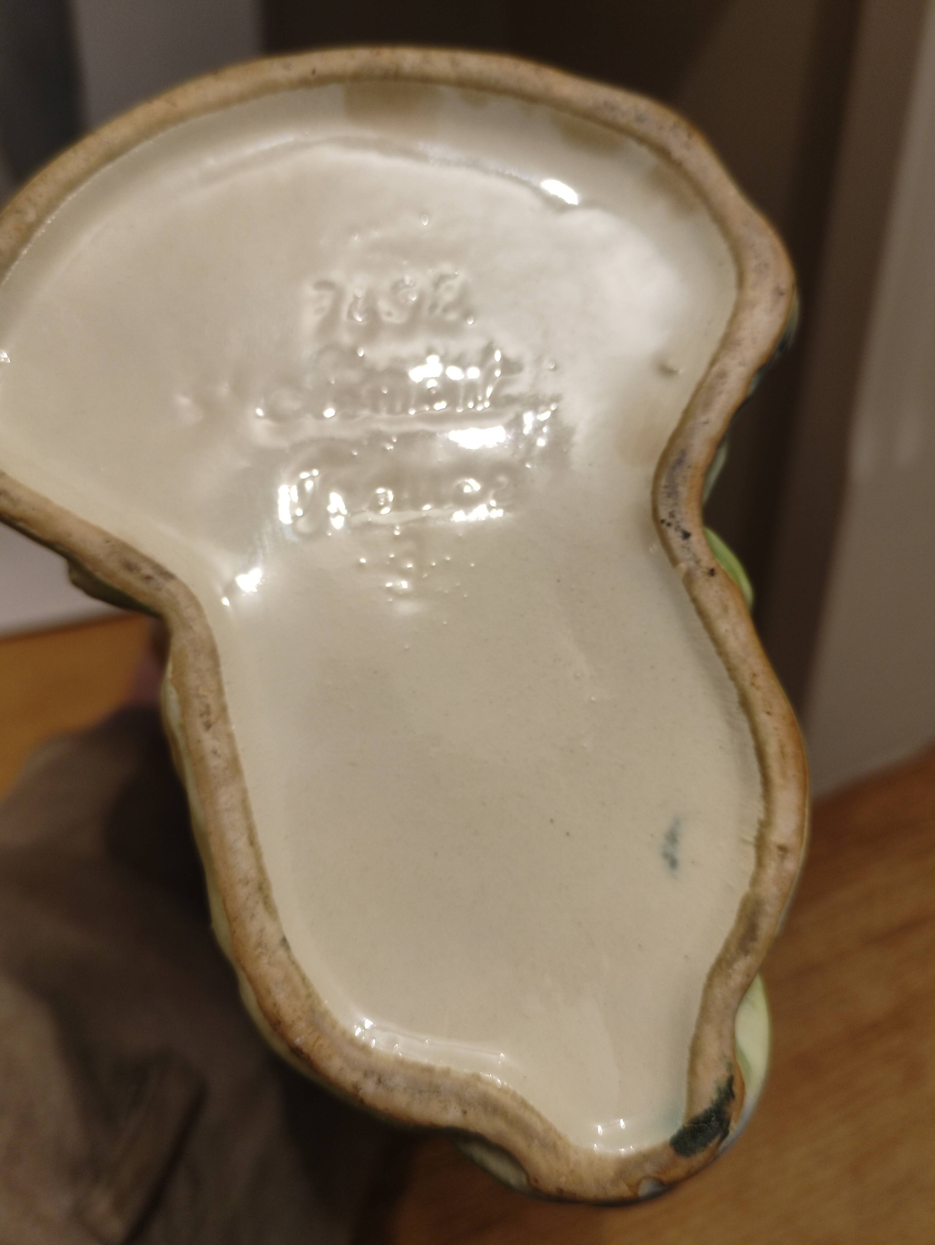 Duck pitcher in slip signed St Clément