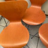 Chaises de cuisine en multipli courbé et inox