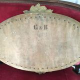 Oval mirror 30s gilded wood 80x62cm