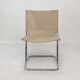 Set of 2 italian canvas and chromed metal chairs, 1970's