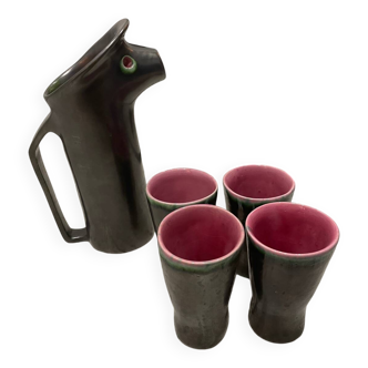Signed ceramic carafe service