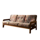 Retro sofa, solid wood frame, 1970s, Central Europe