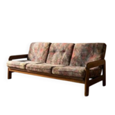 Retro sofa, solid wood frame, 1970s, Central Europe