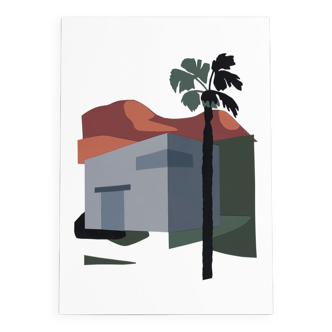 Landscape Palm tree - fine art print (A4) signed ACKEOGH
