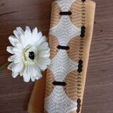 5 napkins 49x49 cm beige with geometric pattern, vintage