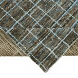 Hand-Knotted Turkish Contemporary 210 cm x 300 cm Grey Wool Carpet