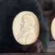 Sculpted ivory portrait suite, England circa 1880, sold in accordance with CITES regulations.