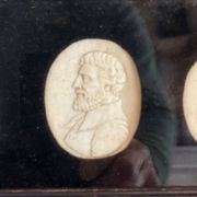 Sculpted ivory portrait suite, England circa 1880, sold in accordance with CITES regulations.