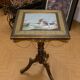 Napoleon III guéridon table with a painted porcelain top.