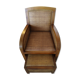 Colonial rattan armchair with ottoman