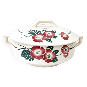 Art Deco Earthenware Vegetable Soup Tureen Saint Amand Moulins Des Loups Floral Decor