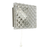 Small Cubic Textured Glass Wall Light in the Style of Orrefors, Germany, 1970s