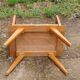 Solid pitch pine bedside table with vintage splayed legs.