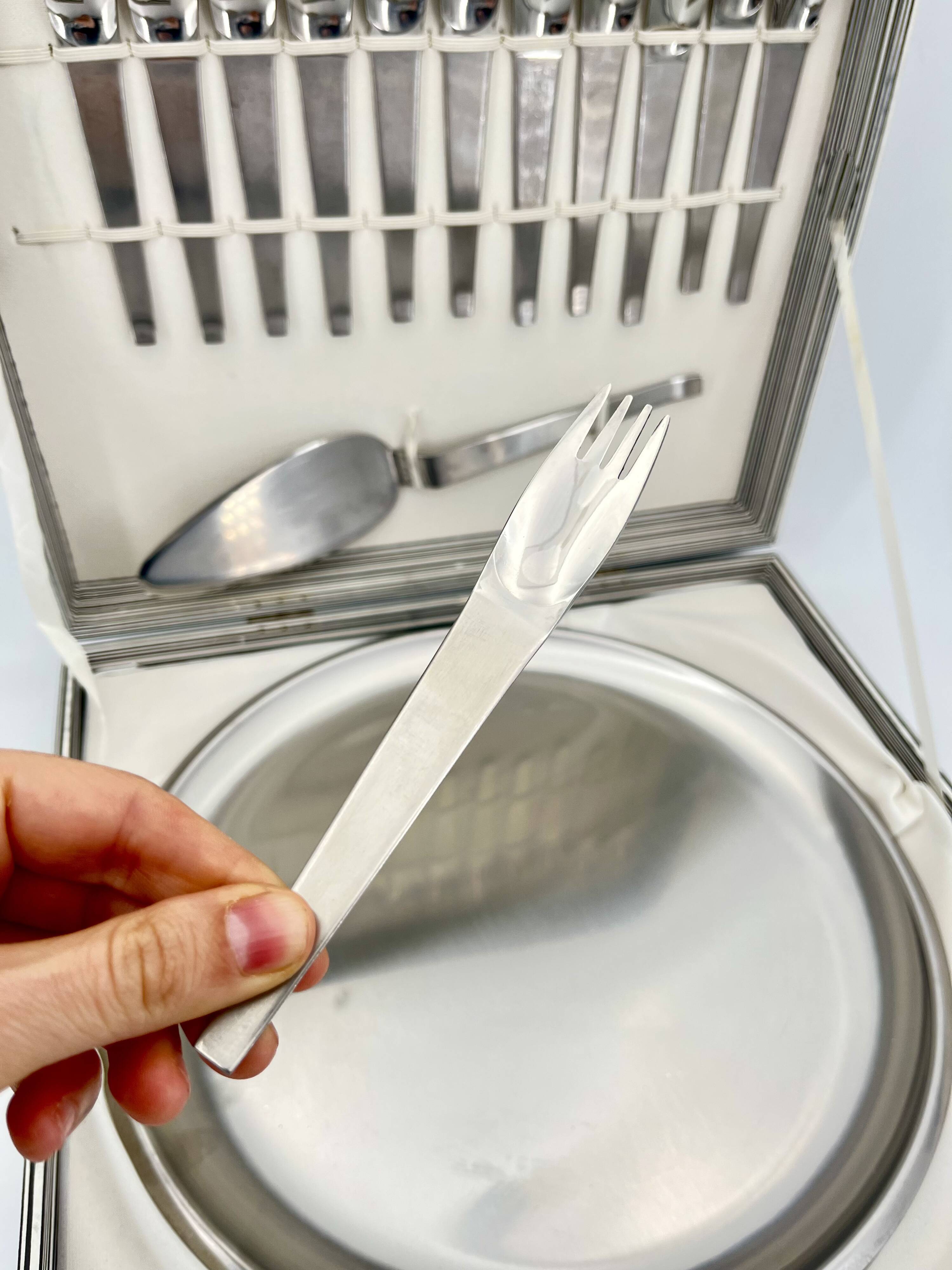 Vintage Carl Auböck Morinox Dessert Set cutlery, Tableware, Italy, 1950s