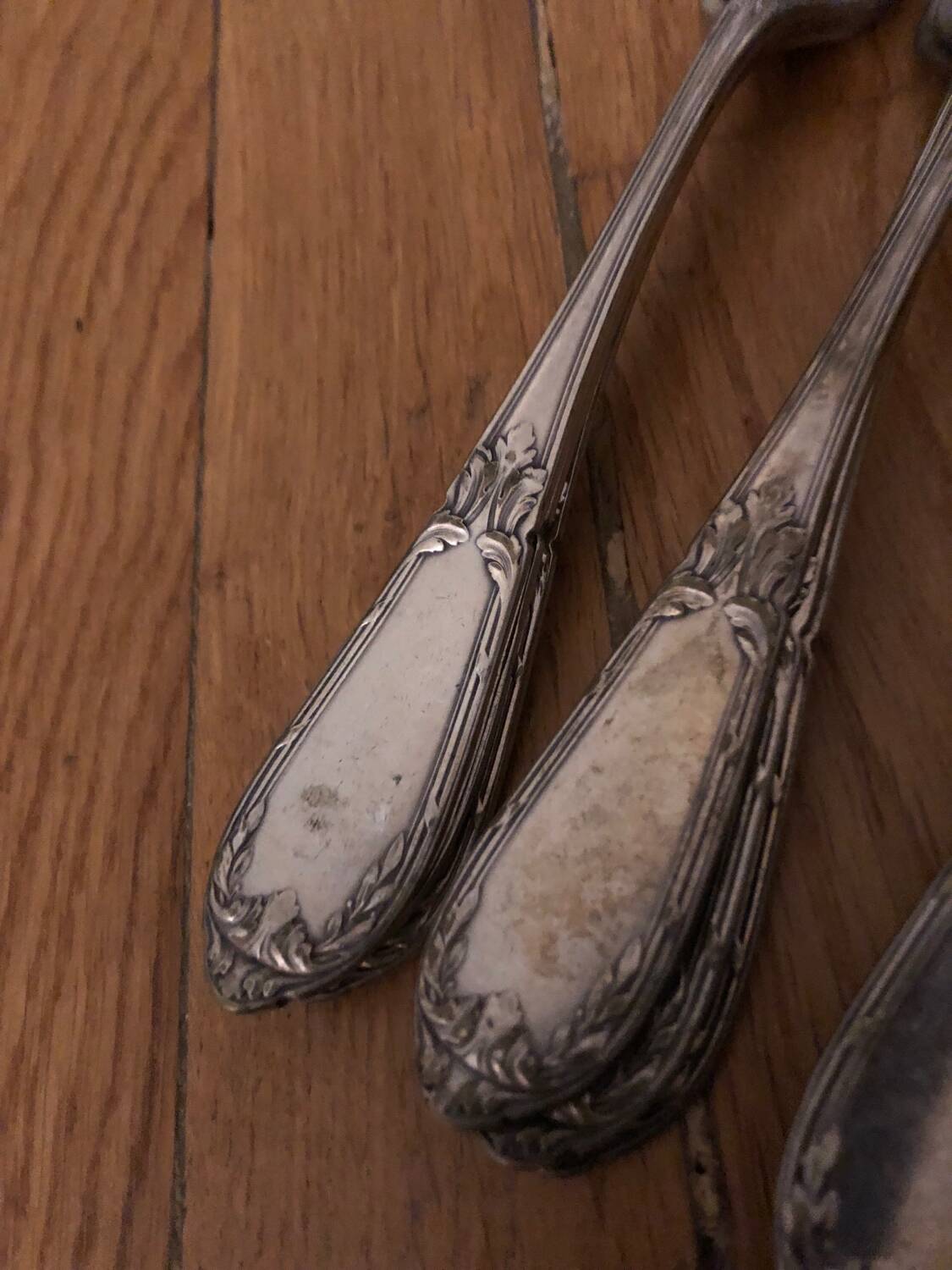 24 antique silver-plated cutlery sets