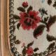 Antique Louis XV style shepherdess armchair in floral flocked fabric