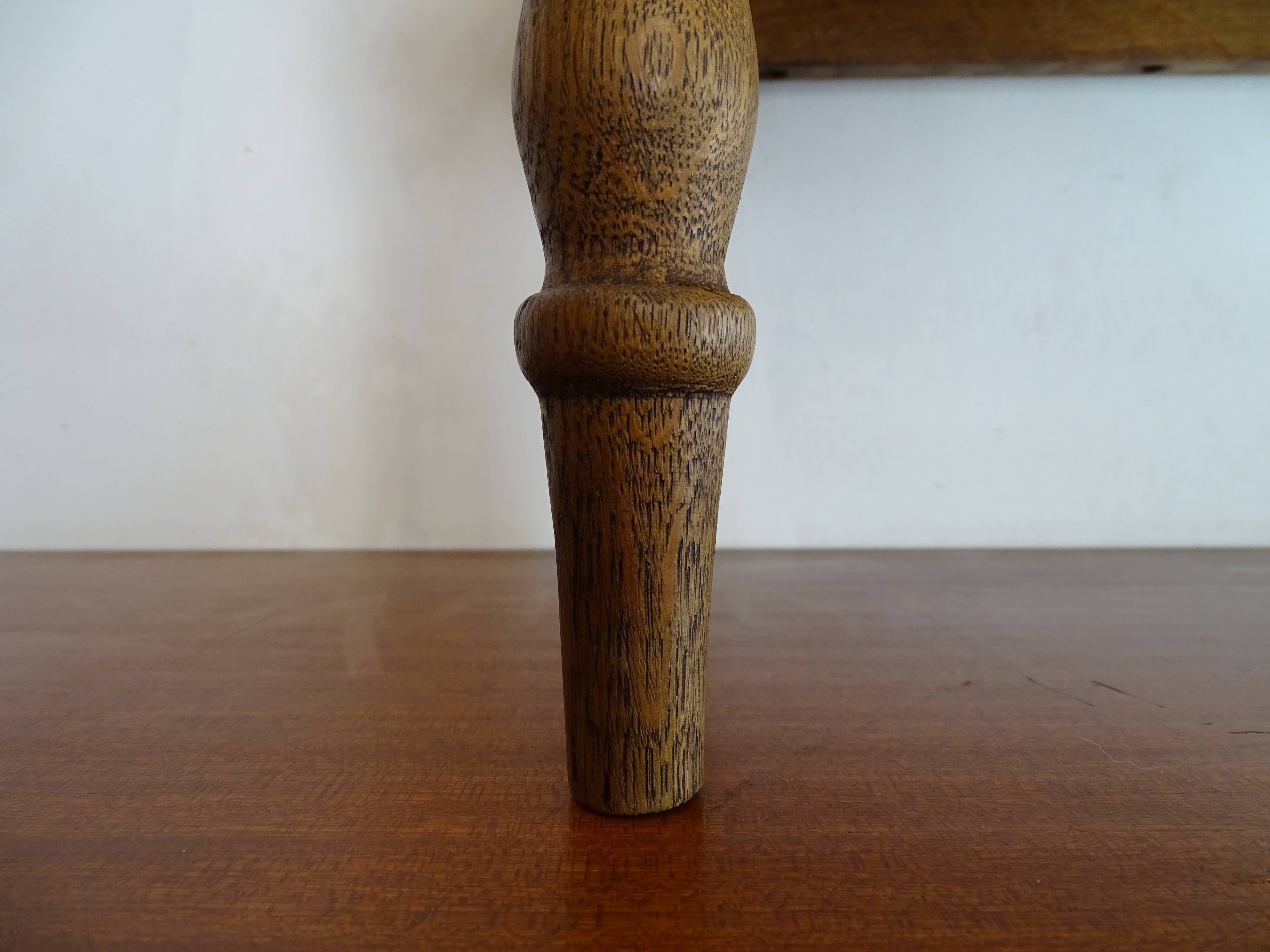 Old brutalist wood stool