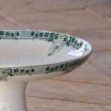 Antique 19th-century compote dish made of ironstone, signed Sarreguemines, from the "Verdun" collection.