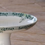 Antique 19th-century compote dish made of ironstone, signed Sarreguemines, from the "Verdun" collection.