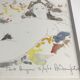 Watercolor in colors signed by alain bonnefoit, nude elongated, 2015