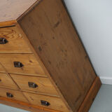 German Pine Apothecary Cabinet or Bank of Drawers, ca 1930s