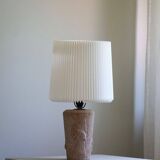 Vintage modern French table lamp in stone with elephant patterns, 1970s.