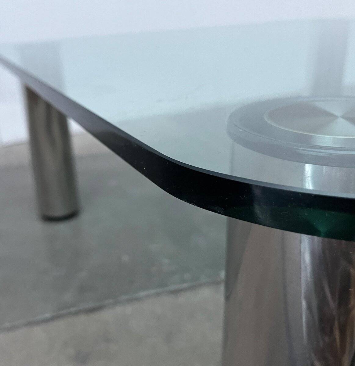 Table basse postmoderne Marcuso en verre par Marco Zanuso pour Zanotta, années 1960