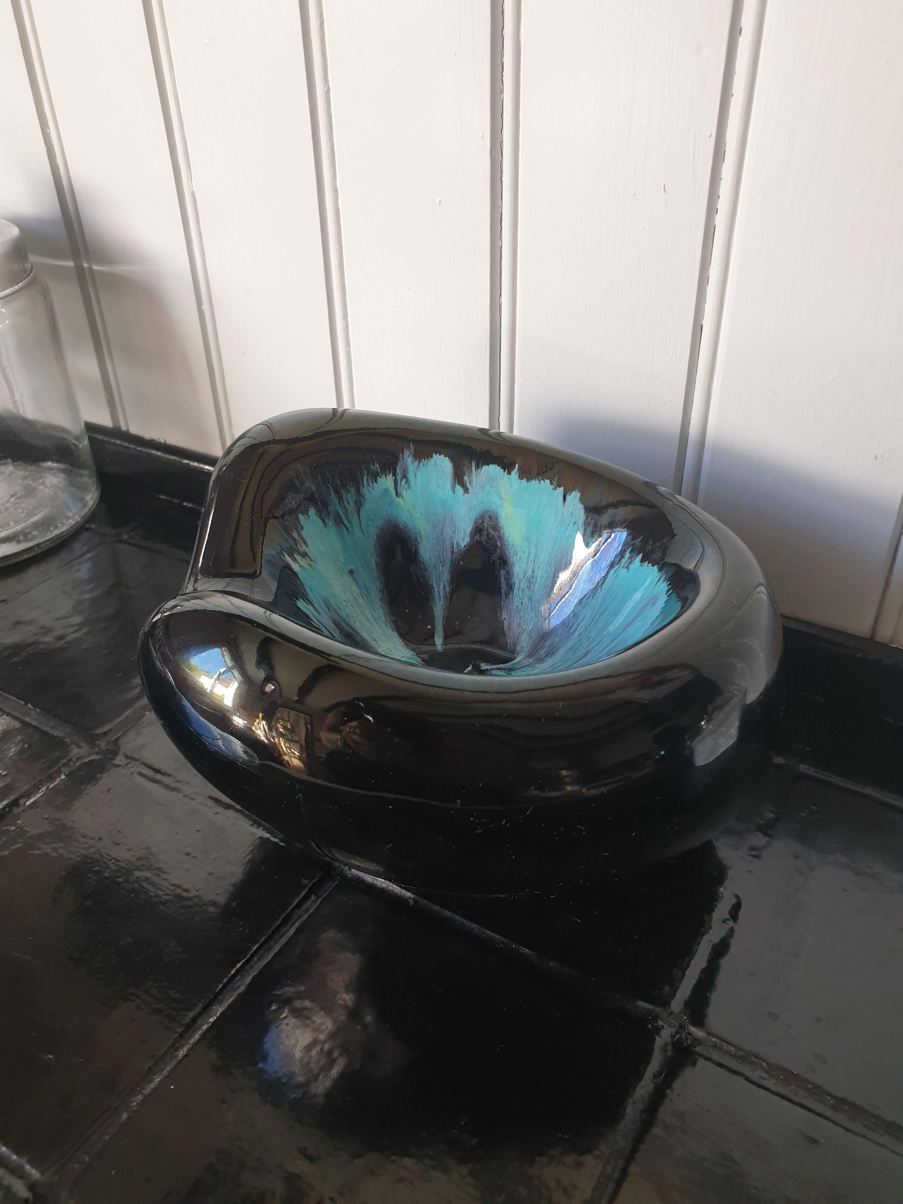 Vintage enamelled ceramic ashtray