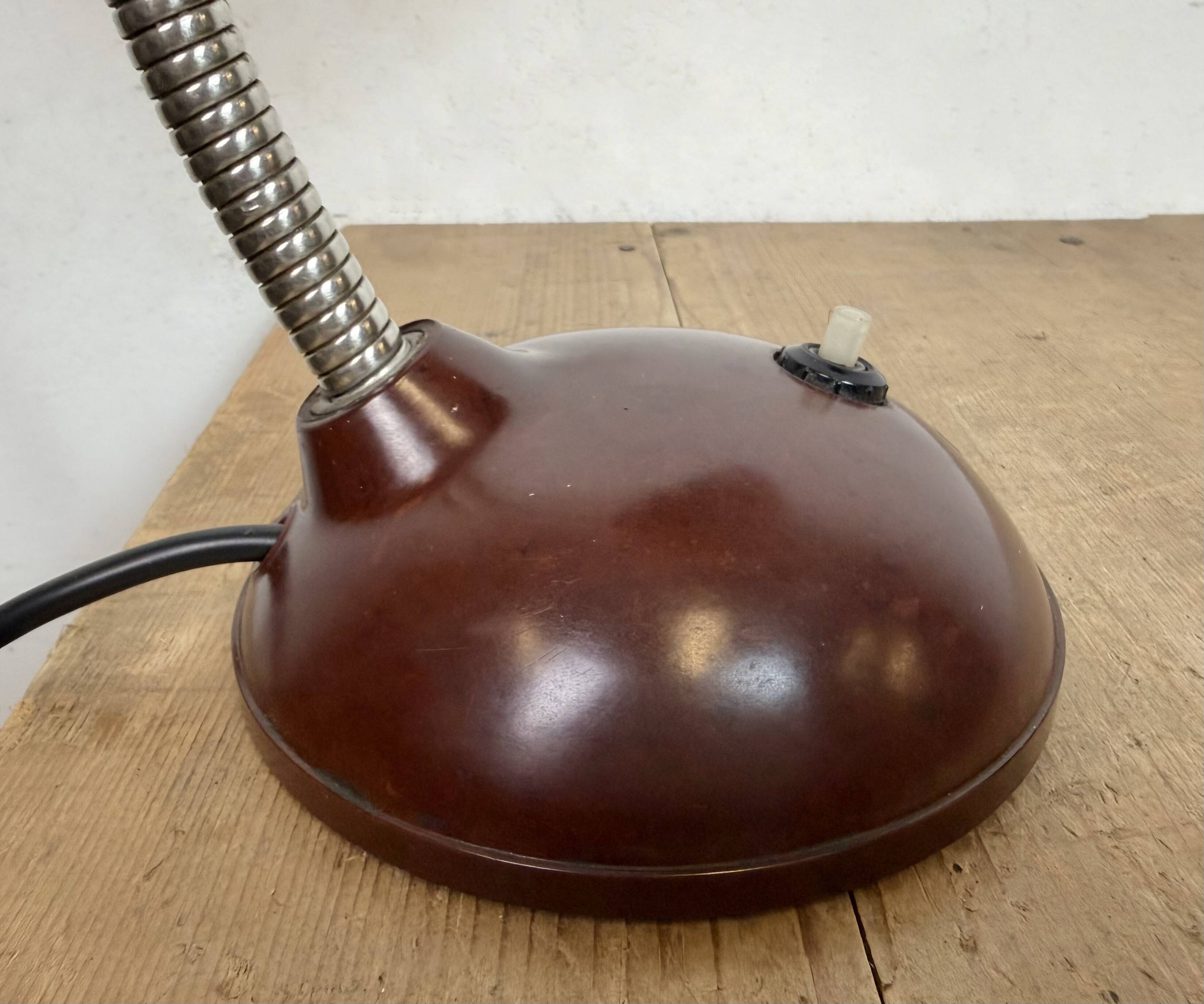 Vintage Brown Bakelite Gooseneck Table Lamp, 1950s