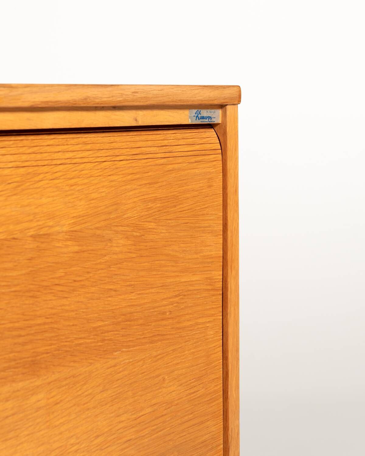 Kinnarps Oak Tambour Document Cabinet, Sweden