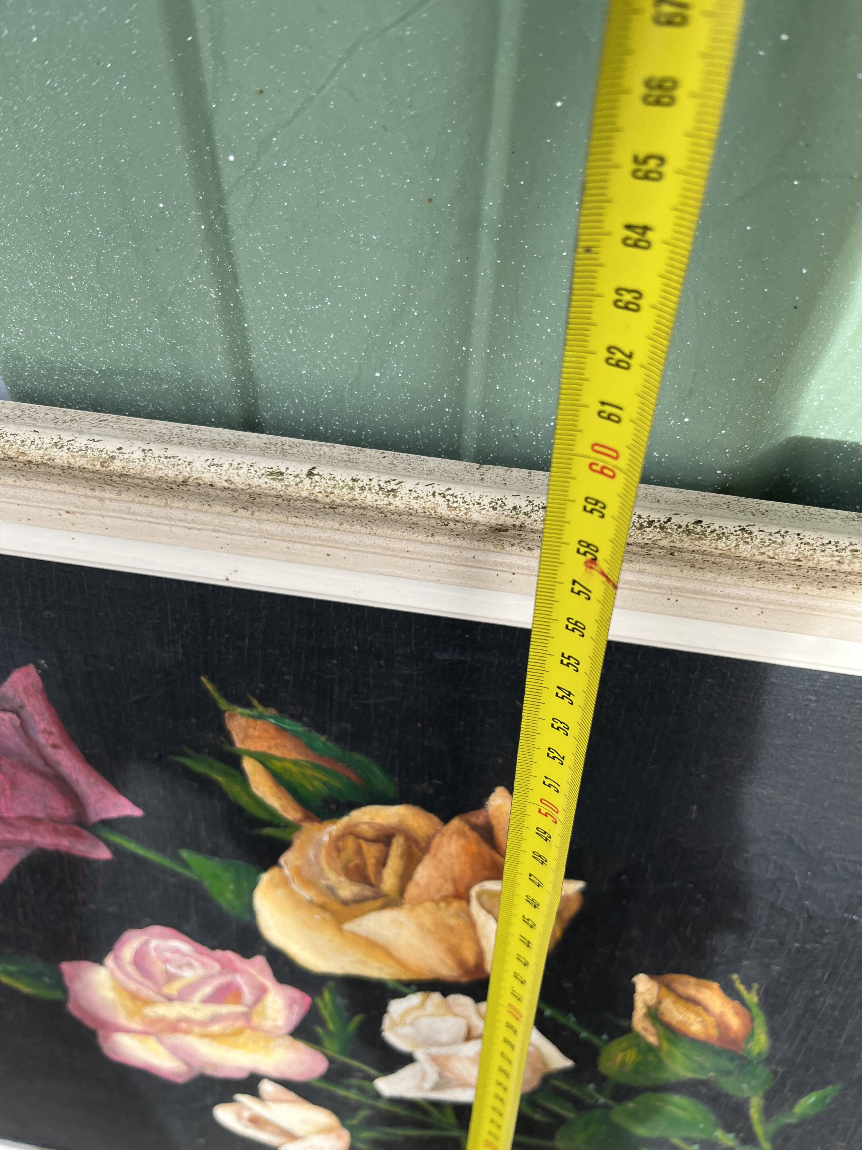 Large painting Still life with roses by Bousseau R.