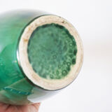 Green iridescent ceramic vase