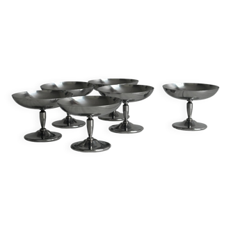 6 stainless steel footed bowls, Letang Remy style